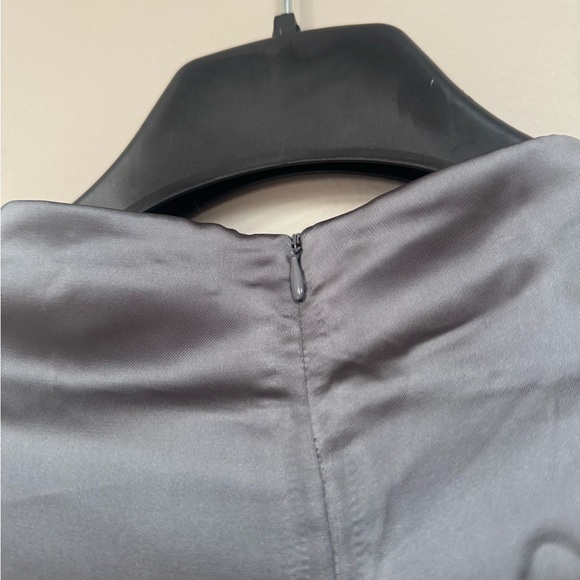 H&M Draped Satin Charcoal Sleeveless Top - Picture 8 of 8